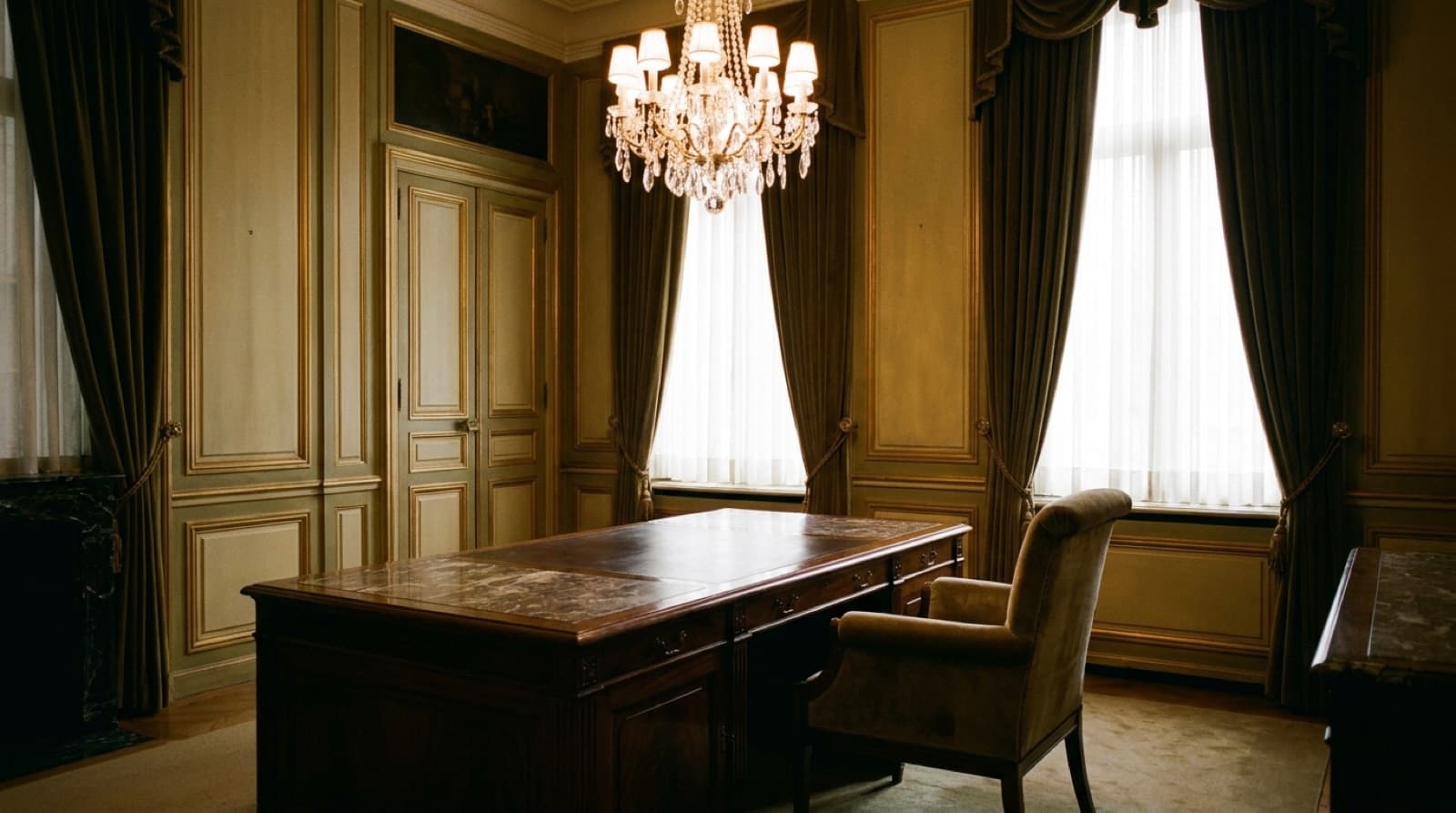 The viewing salon of an Antwerp diamond house — a quiet room for unhurried examination